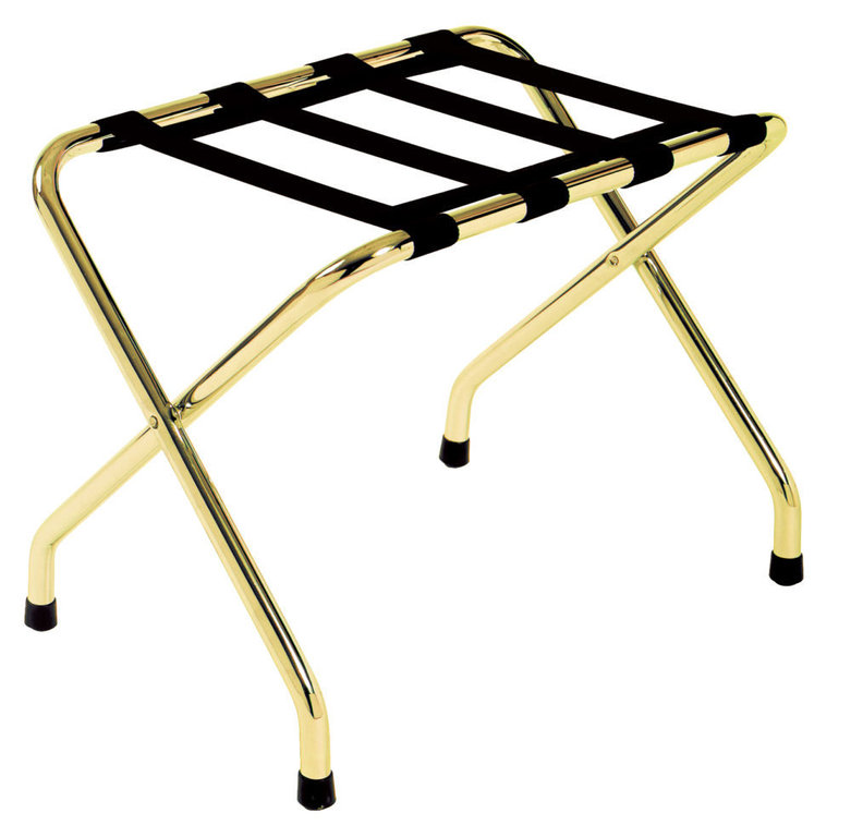 Gold metal luggage rack without backsplash
