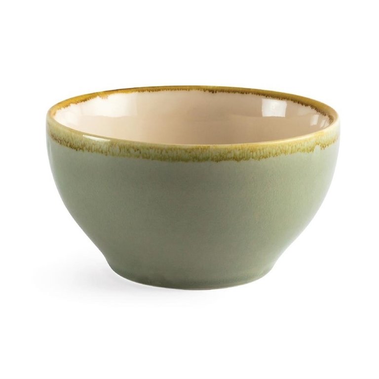 6 Olympia Kiln moss porcelain bowls Ø14cm 635ml