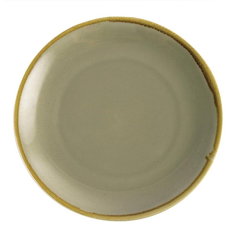 4 Olympia Kiln moss round porcelain plates 28 cm