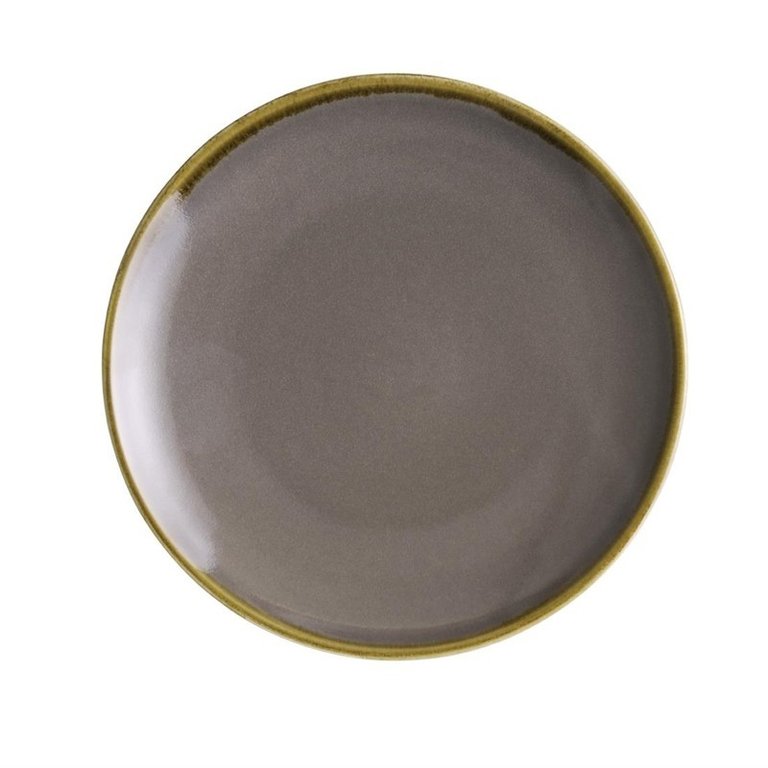 6 Olympia Kiln grey porcelain dessert plates 17.8 cm