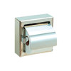 Stainless steel toilet paper holder with lid and molding