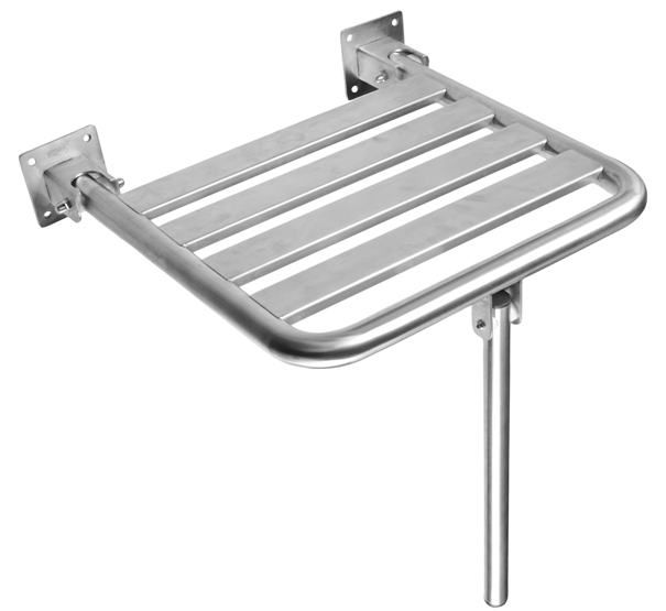 Disabled stainless steel foldable shower seat with kickstand