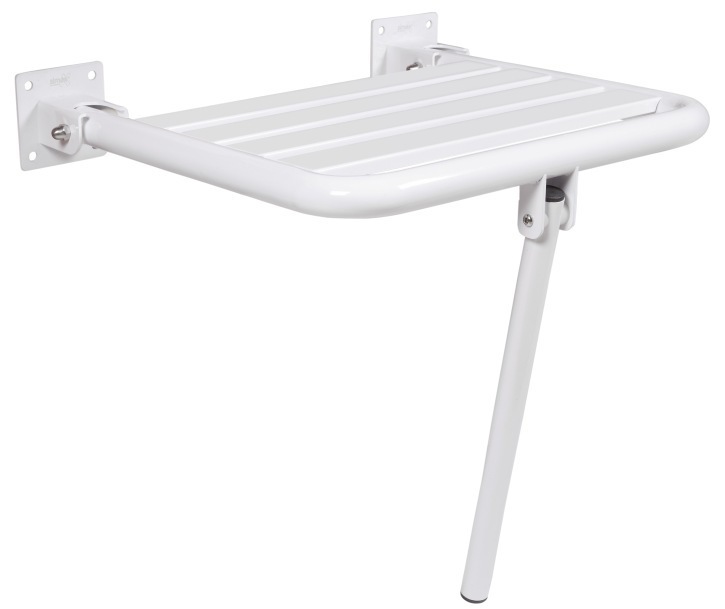 White stainless steel disabled shower seat folding with foot
