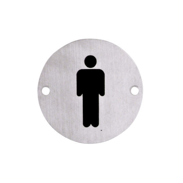 Gentlemen's toilet stainless steel door sign