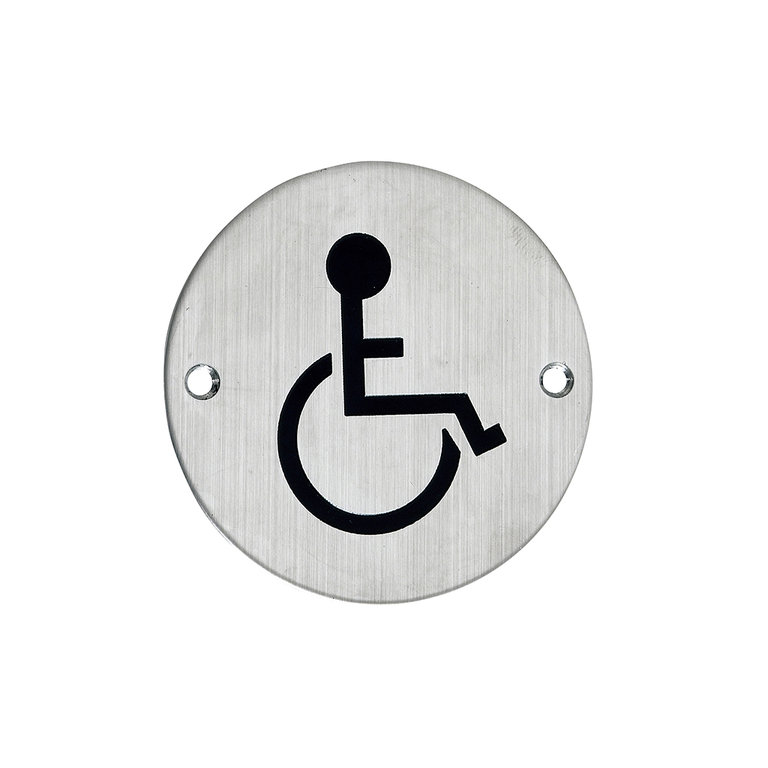 Adapted's toilet stainless steel door sign