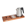 Solid wood welcome tray with kettle