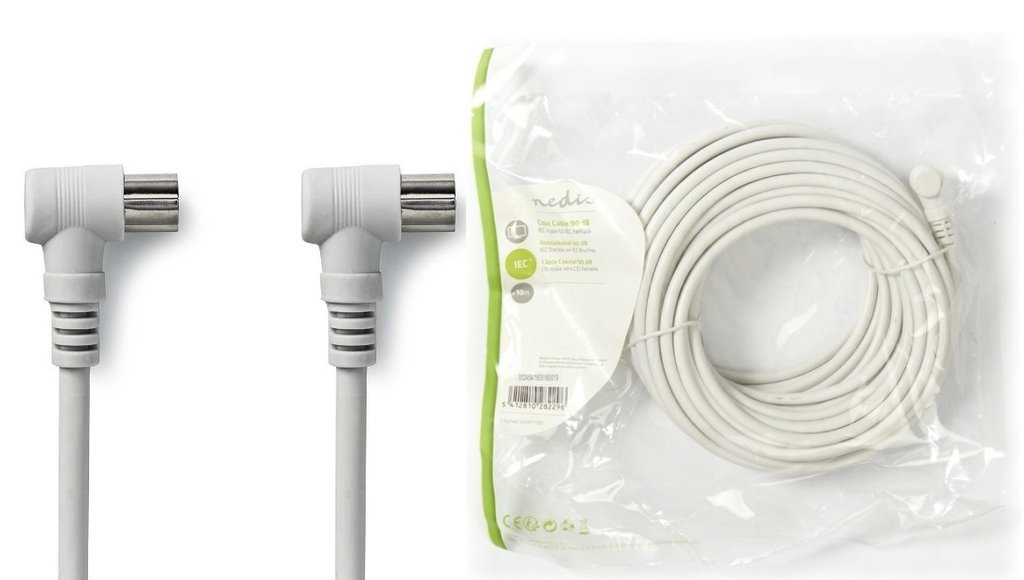 10m angled TV antenna cable in bag