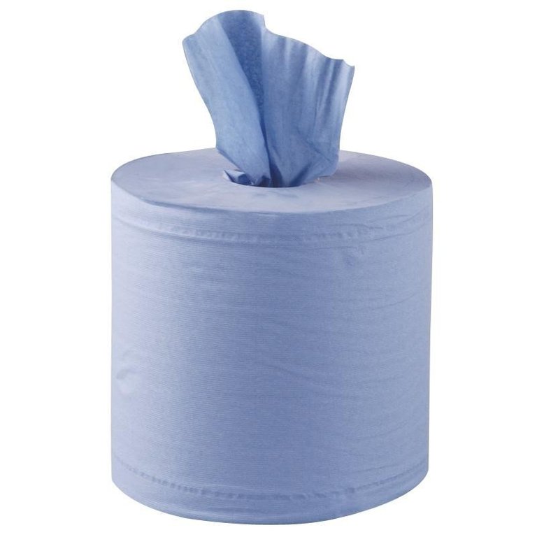 Bobine papier essuie-mains bleu alimentation centrale Jantex