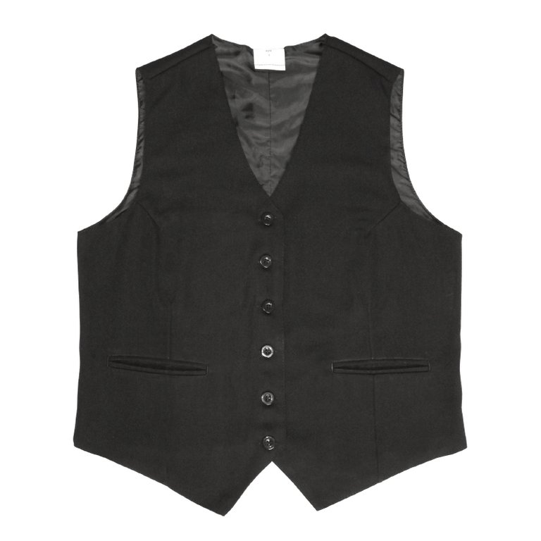 Ladies Black Waistcoat with Black Buttons