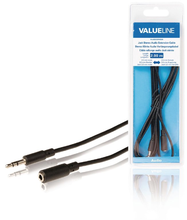 Jack audio extension cable 3.5 mm male - female 2.00 m