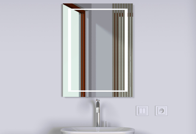 LED-illuminated mirror Square Triga DSQ/8060