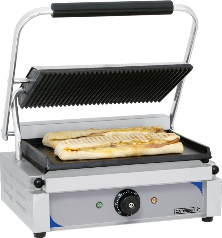 Casselin professional grooved and smooth panini grill