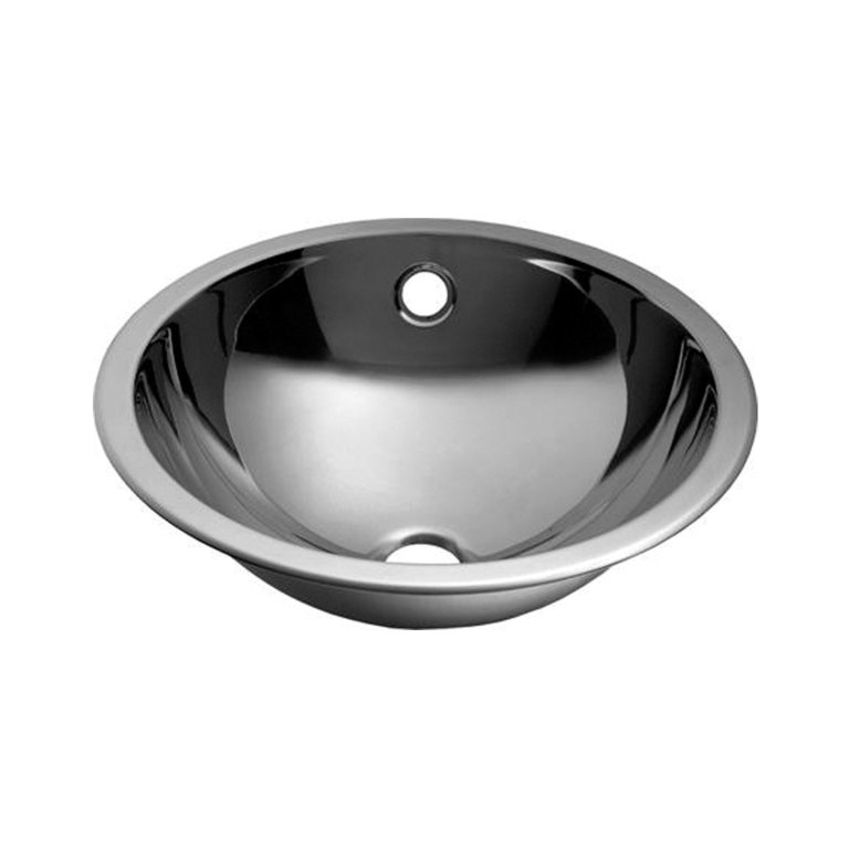 Stainless steel round basin with overflow outlet