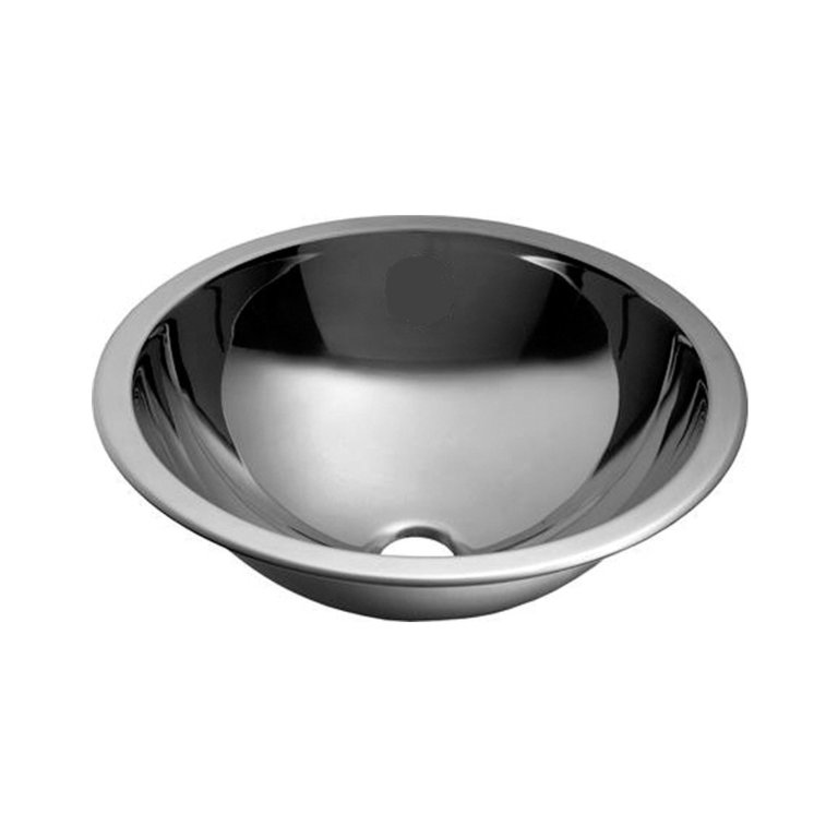 Stainless steel round basin without overflow outlet