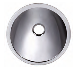 Vasque ronde acier inoxydable sans trop plein 40,5cm