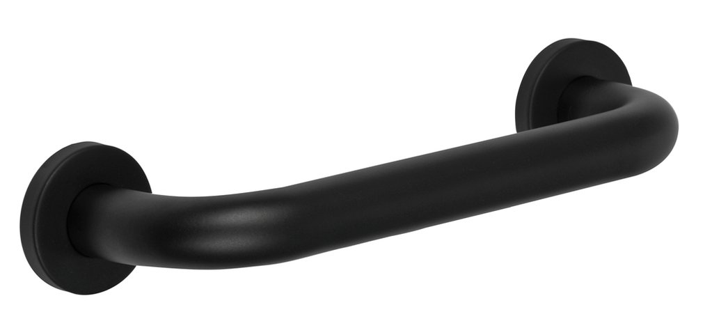 Black stainless steel rounded grab bar 27,8cm