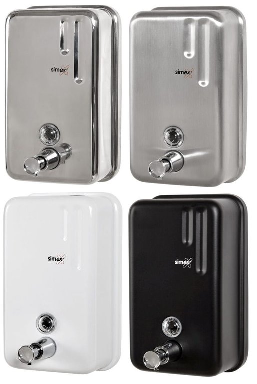 Vertical stainless steel wall-mounted soap dispenser 1.2L