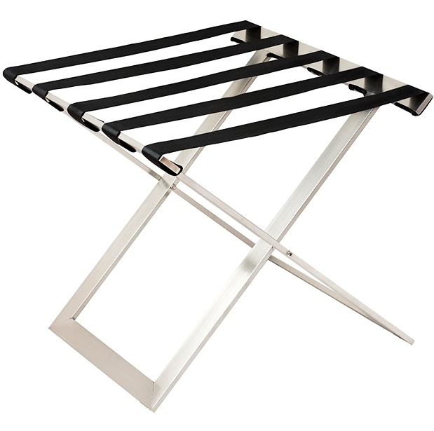 Stainless steel luggage rack without backrest