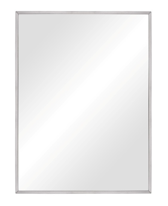 Miroir PMR inclinable rectangulaire cadre inox satiné 70x50cm