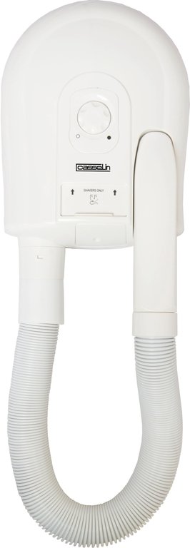 Flexible wall-mounted hair dryer with thermostat