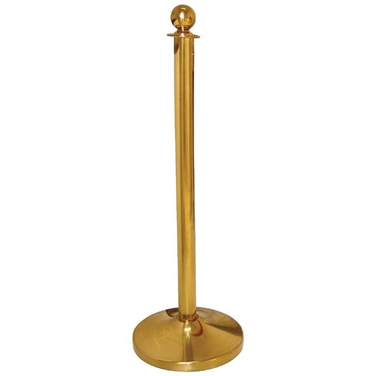Brass plated stainless steel reception post with round-headed