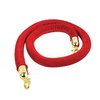 Red cord with brass mouthpiece for reception post top
