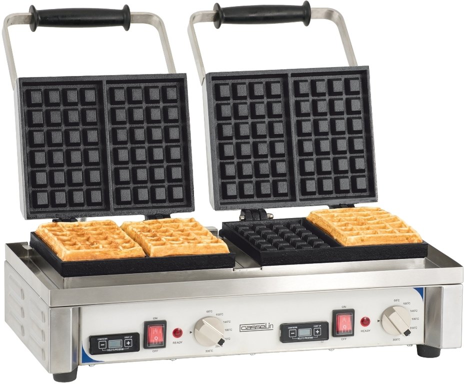 Casselin electric double waffle iron opening 90°