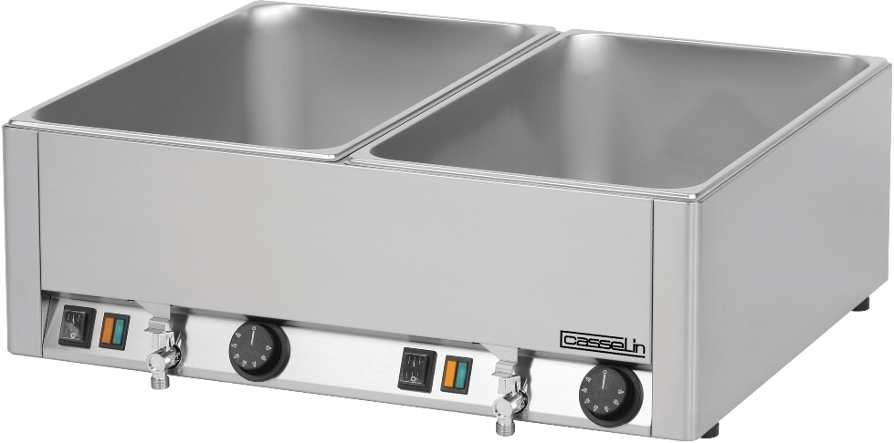 Double bain marie with 2 draining taps GN 1/1