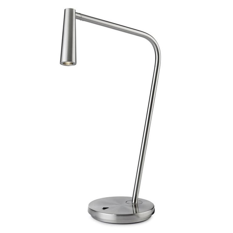 Gamma satin nickel designer led table lamp