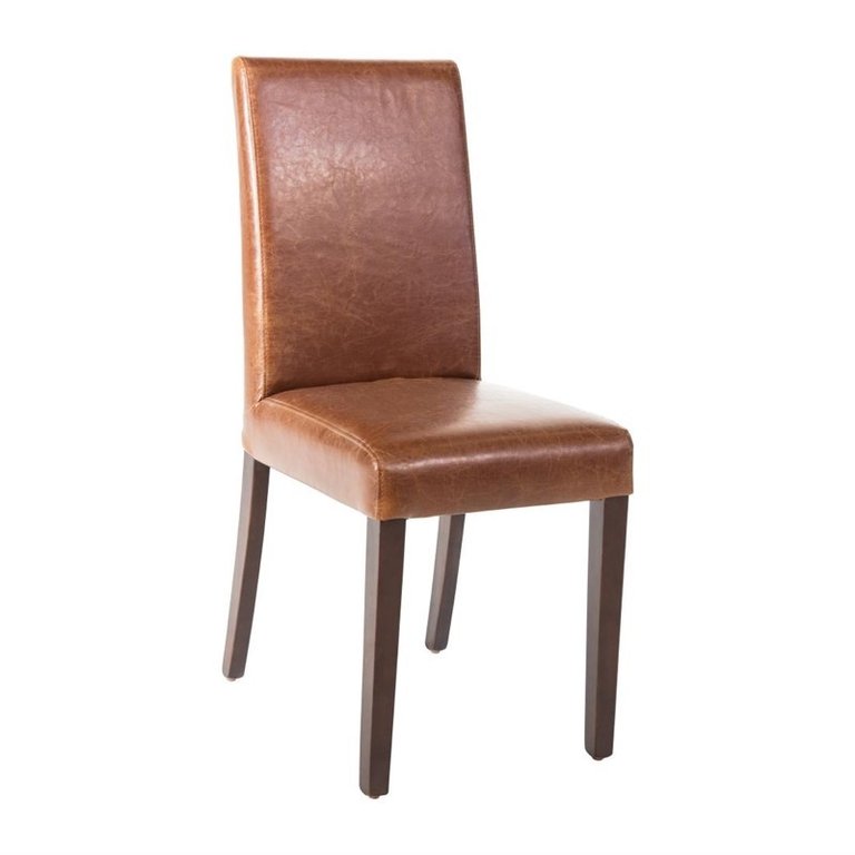 Bolero patinated brown faux leather chair