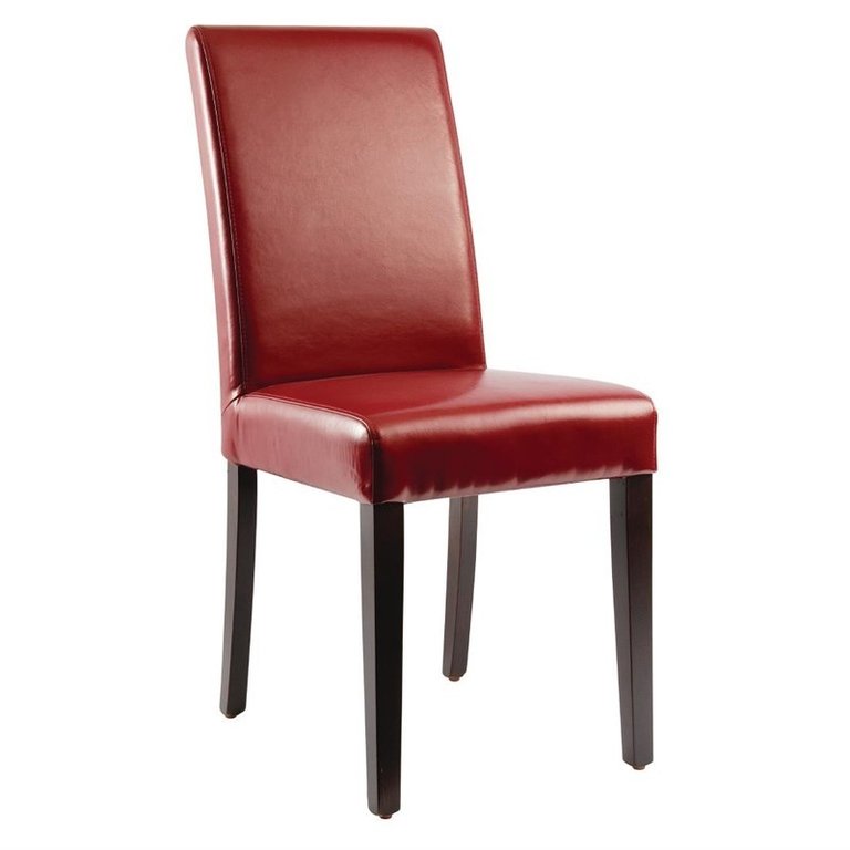 Chaise en simili cuir rouge Bolero