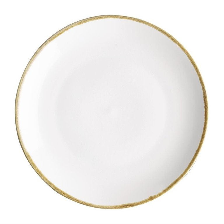 4 Olympia Kiln white round porcelain plates 28 cm