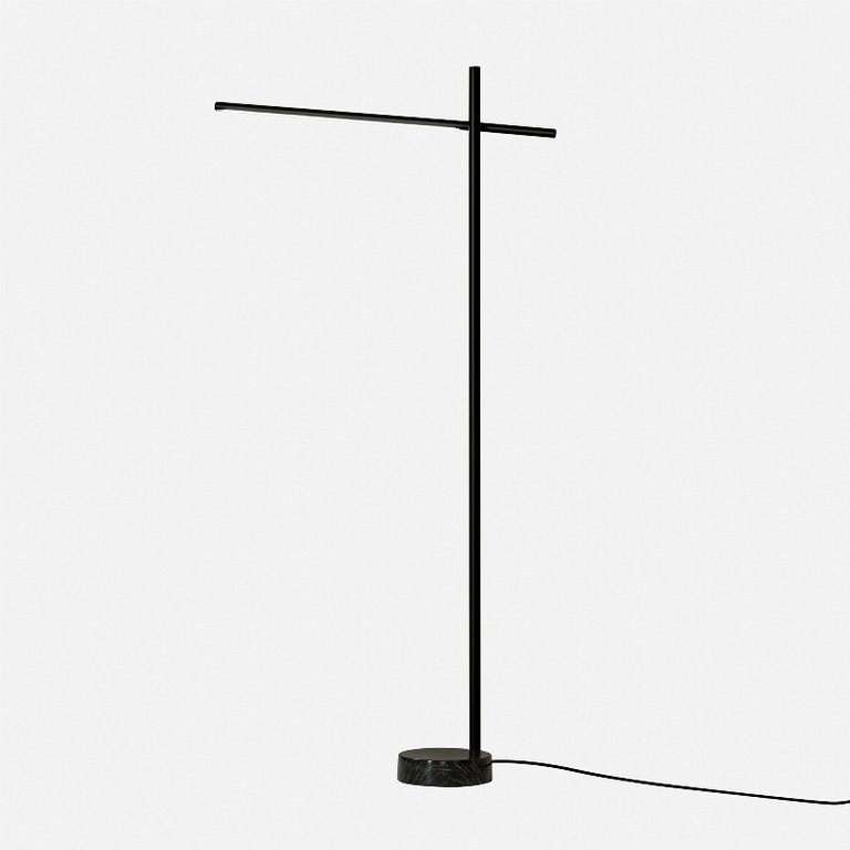 Lampadaire noir à LED design Tubs 122cm