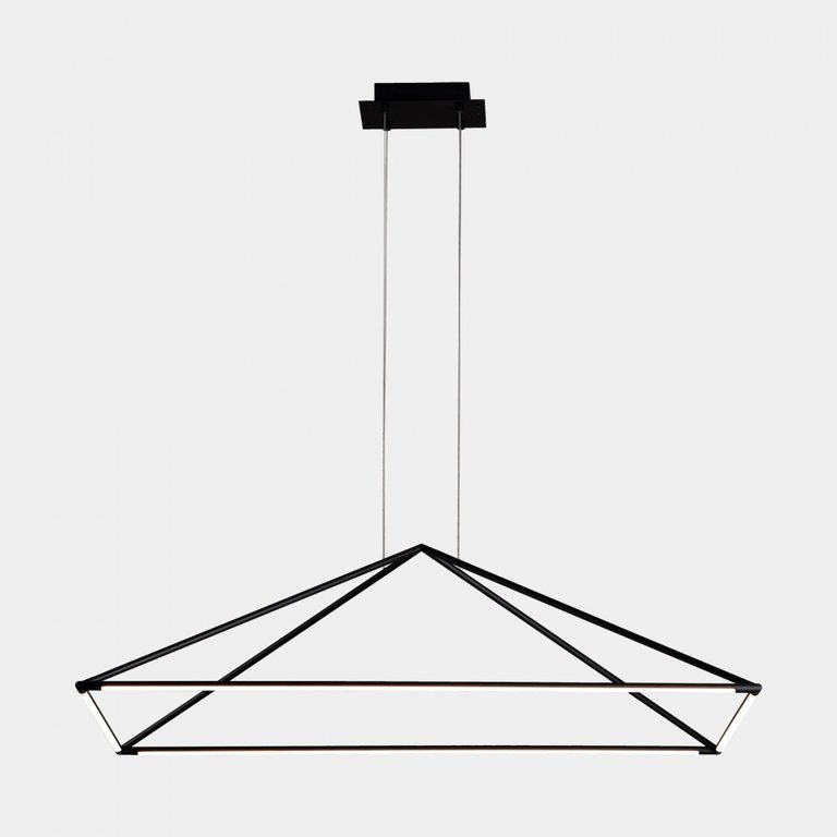 Tubs design black pyramidal LED pendant light 120 cm