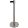 Stainless steel barrier with black retractable strap 3m