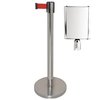 Barrier with red retractable strap 3m and display frame