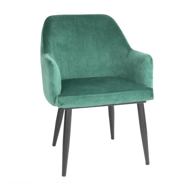 Chaise en velours vert design Lia Bolero
