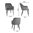 Chaise en velours gris design Lia Bolero