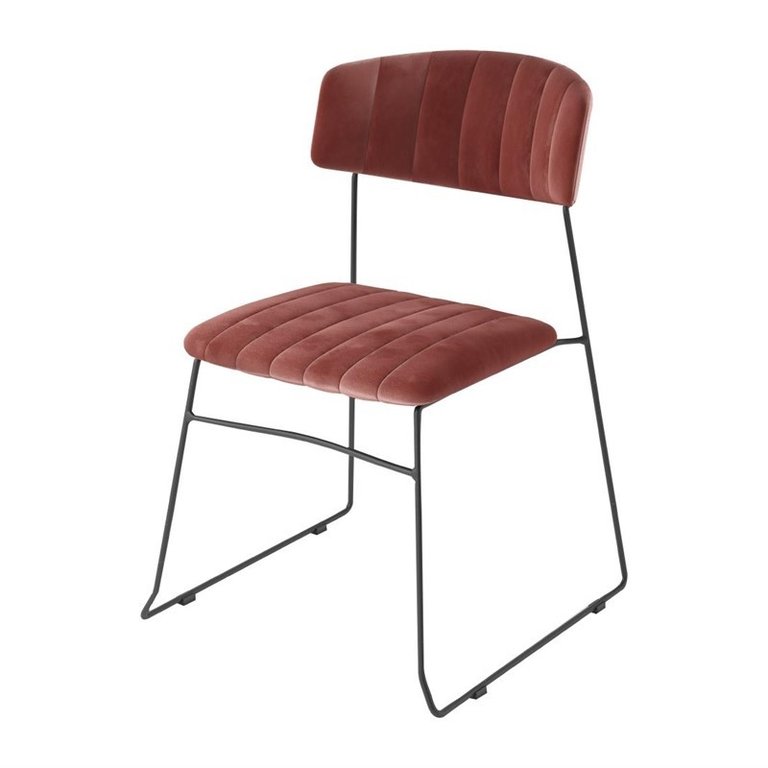 Designer pink velvet chair Mundo Veba