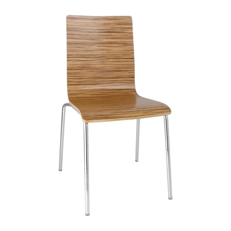 Chaise zebrano design dossier carré placage hêtre