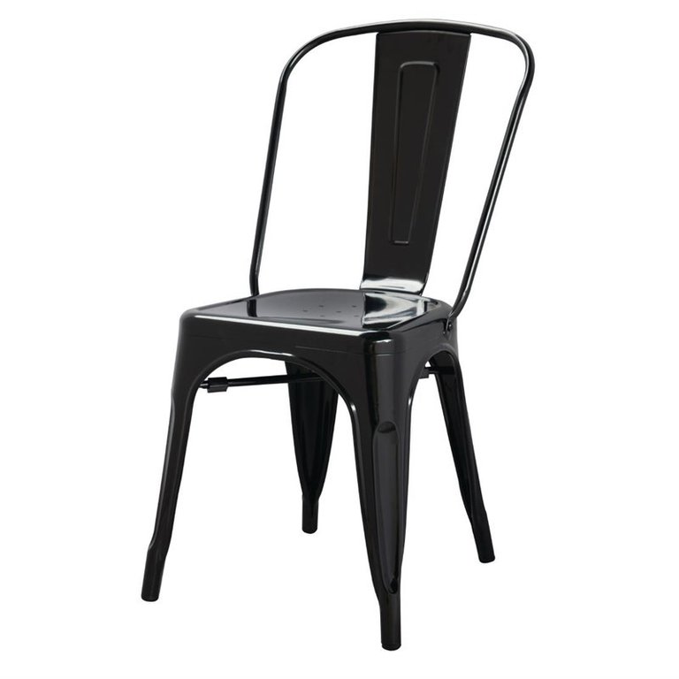 Chaise bistrot en acier noir design Bolero
