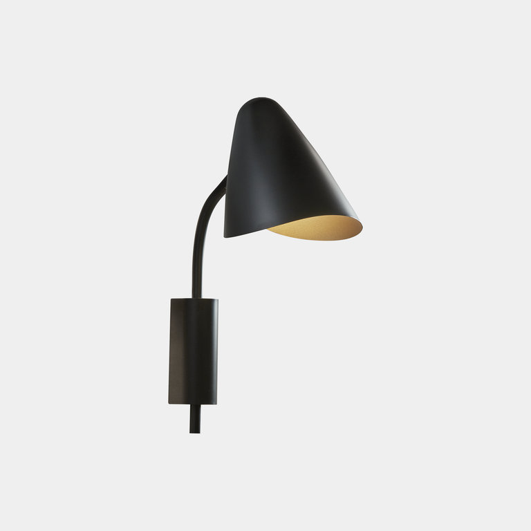Organic designer black wall light 35cm E14