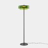 Levels 2 bodies dimmable LED green glass floor lamp