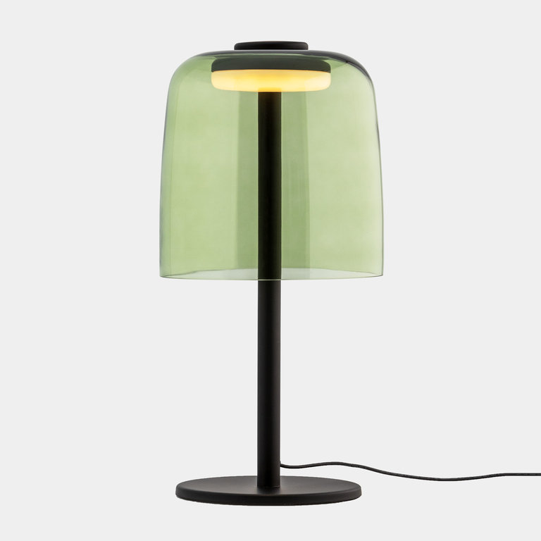 Levels dimmable LED green glass table lamp Ø22cm