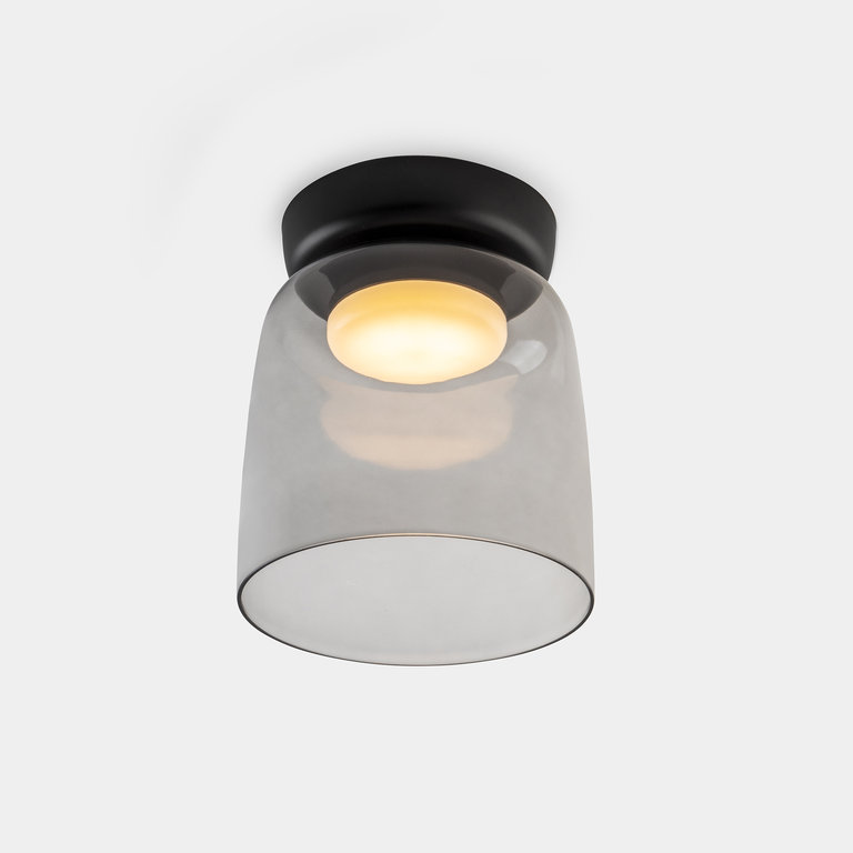 Levels dimmable LED smoked glass ceiling light Ø22cm