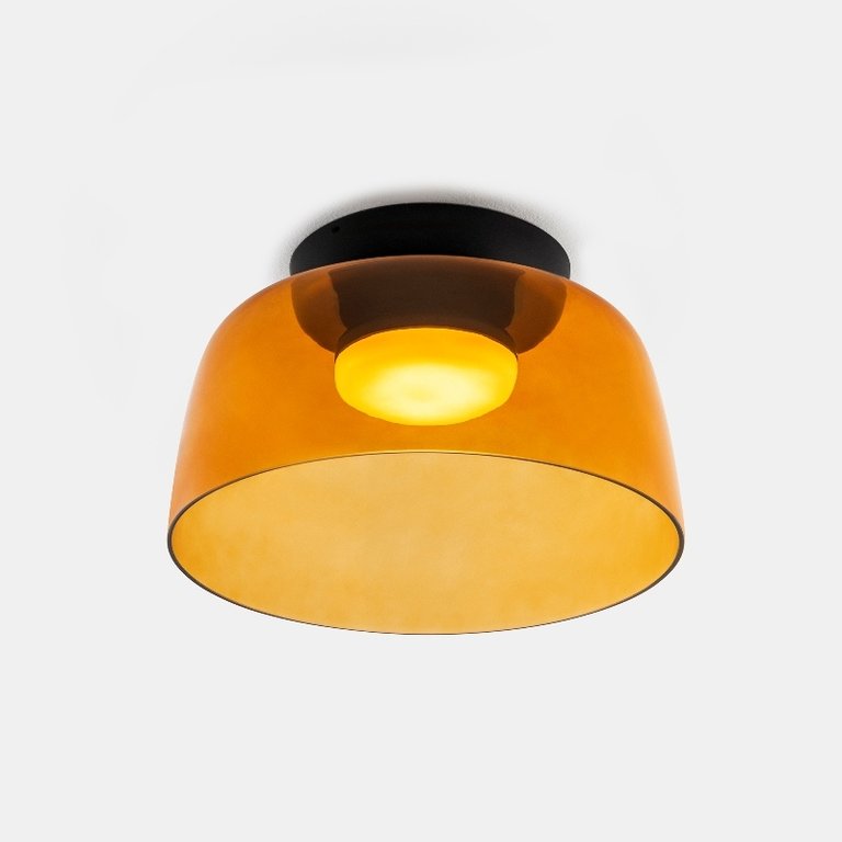 Plafonnier verre ambré LED intensité variable Levels Ø32cm