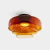 Levels 3 bodies dimmable LED amber glass ceiling light