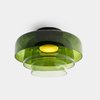 Levels 3 bodies dimmable LED green glass ceiling light
