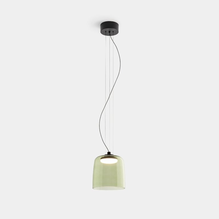 Levels dimmable LED green glass pendant lamp Ø 22cm