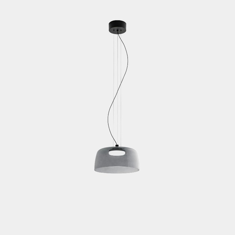 Levels dimmable LED smoked glass pendant lamp Ø 32cm